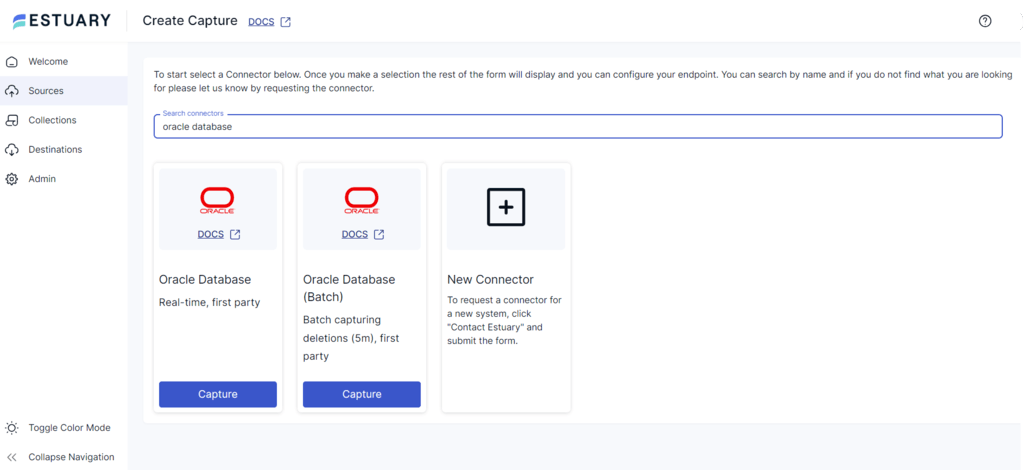 oracle to postgres - oracle search connector field