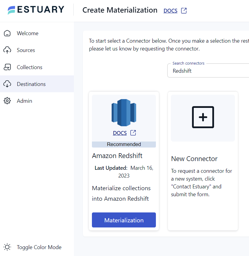 mixpanel to redshift - Redshift Materialization