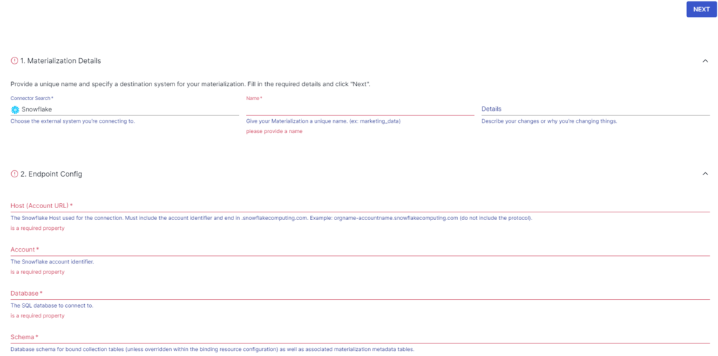 supabase to snowflake - snowflake materialization details