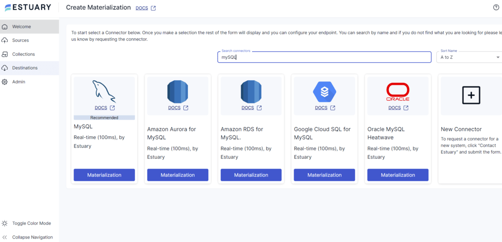 DynamoDB to MySQL - MySQL Connector Search