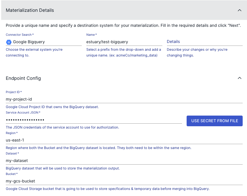 cloud sql to bigquery - bigquery materialization