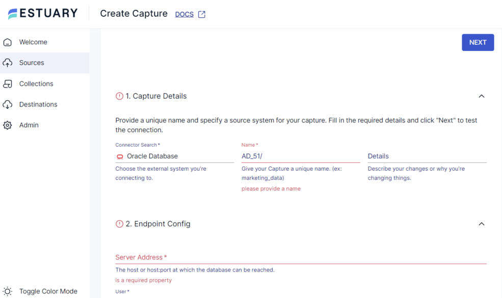 Oracle to Snowflake - Oracle Connector Configuration