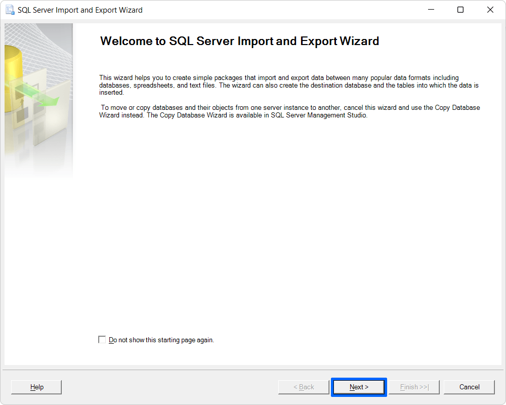 SQL Server to MariaDB - Import and Export Wizard