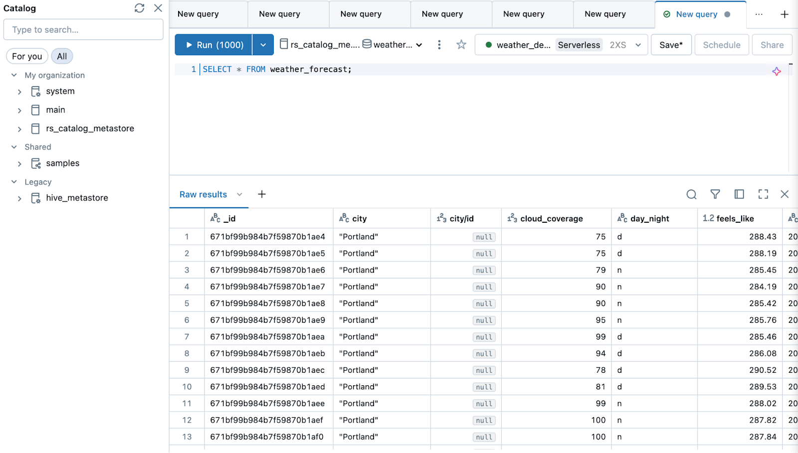 real-time monitoring with databricks and estuary flow - view data