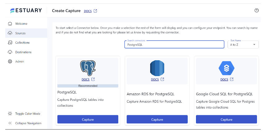 postgres to pinecone - create capture page