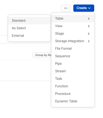 aircall to snowflake - creating table in snowflake