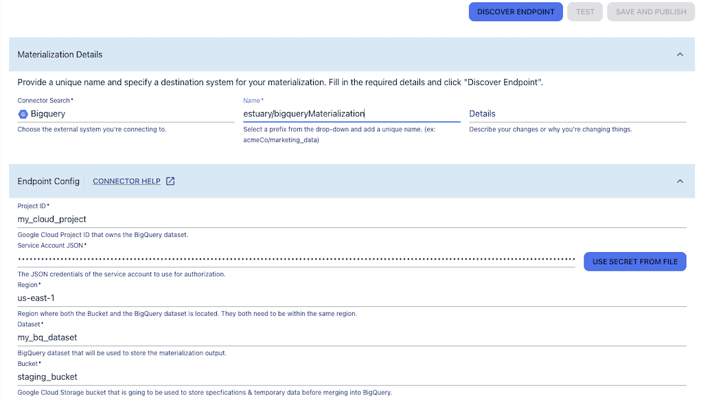 MySQL to Bigquery - bigquery data materialization