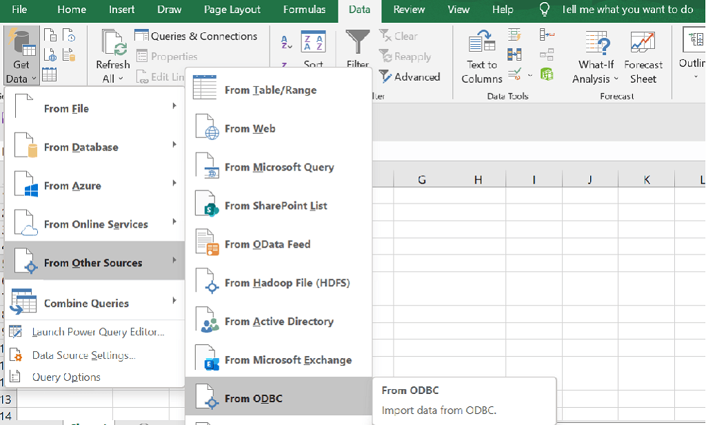 Excel to PostgreSQL - From ODBC