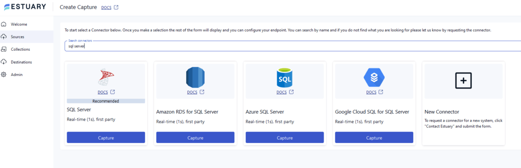 Configuring SQL Server as the Source